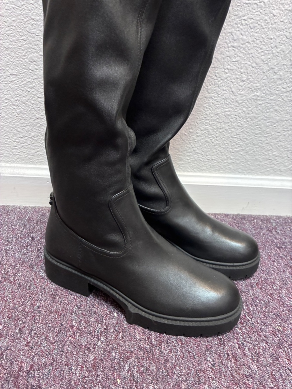 Coach Lisa Black Leather over the Knee-High Boots 9.5 - Picture 5 of 12